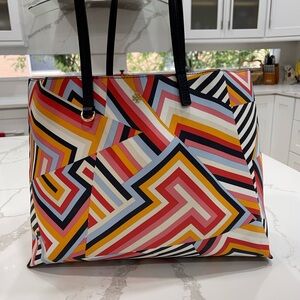 Tory Burch KERRINGTON Multicolor T BLOCK Geometric Tote